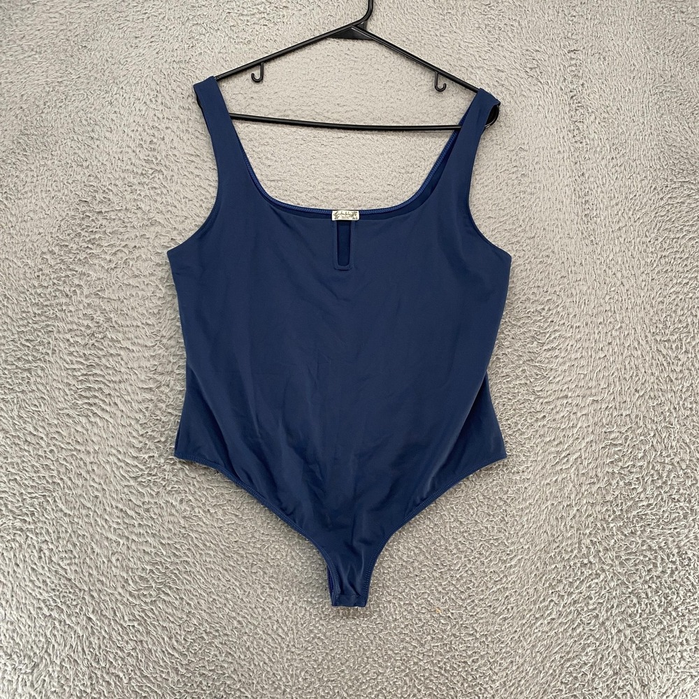 Free People Bodysuit Womens Medium Blue Capsule Minimalist‎ Basic Intimately
